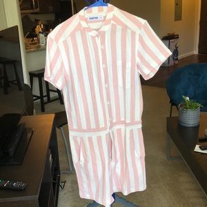 RompHim unisex pink and white romper (Small)